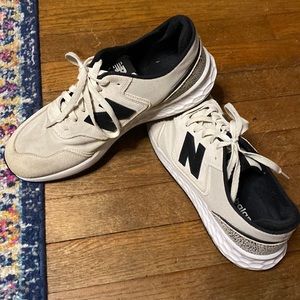 New balance, size 11, womens sneakers. Cream, white, and black.